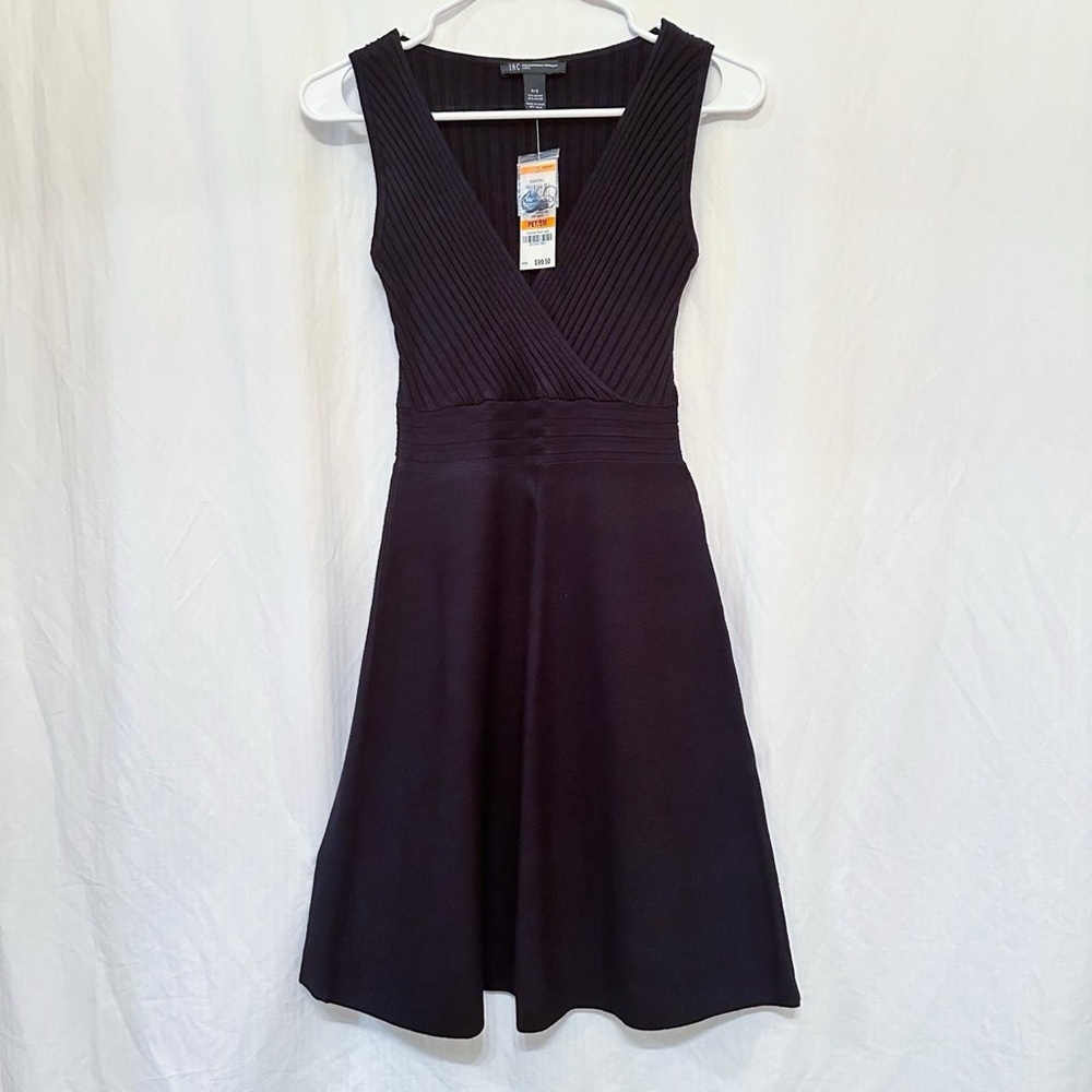 NWT INC International Concepts Petite Black Knit Dress in Black